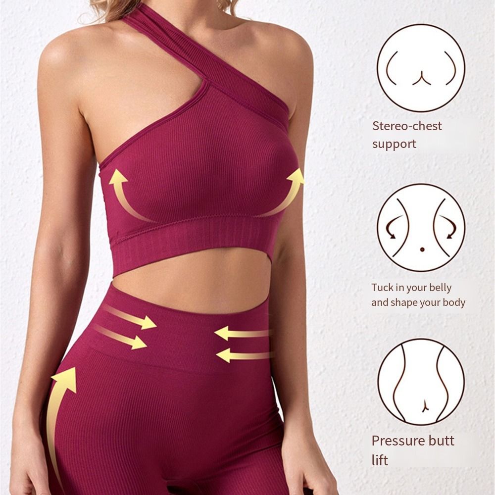 Seamless Ribbed Workout Tank Top - 2벌 세트, 편안한 심리스 여성 운동복,