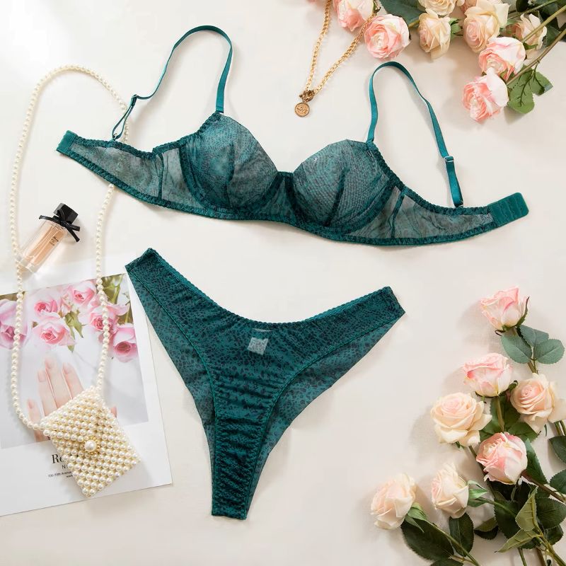 Lingerie - 2종 세트 여성 란제리 초박형 메쉬