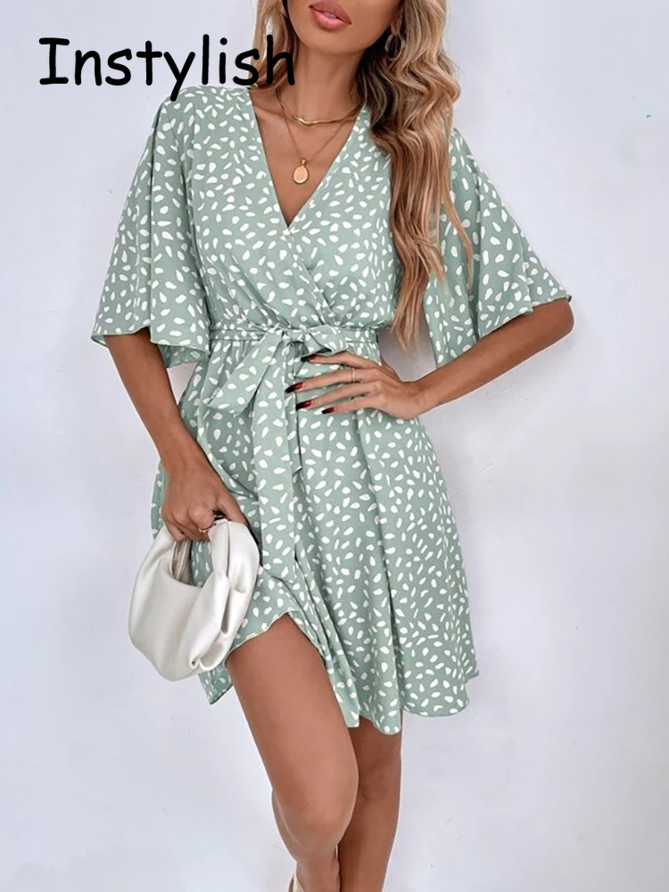 캐주얼 도트 프린트 미니 드레스 벨트, 우아한 시크 반 - French Vintage Floral Midi Dress 리뷰 및 가격