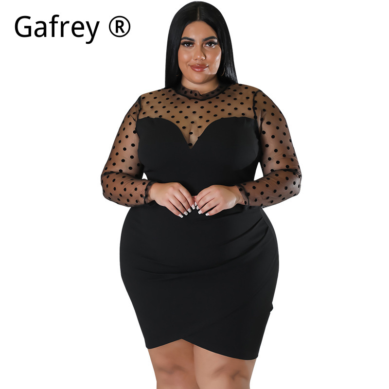 XXL 3XL 4XL 5XL 플러스 사이즈 여성 섹시  - Sexy Mesh Sheer Bodycon Dress 리뷰 및 가격