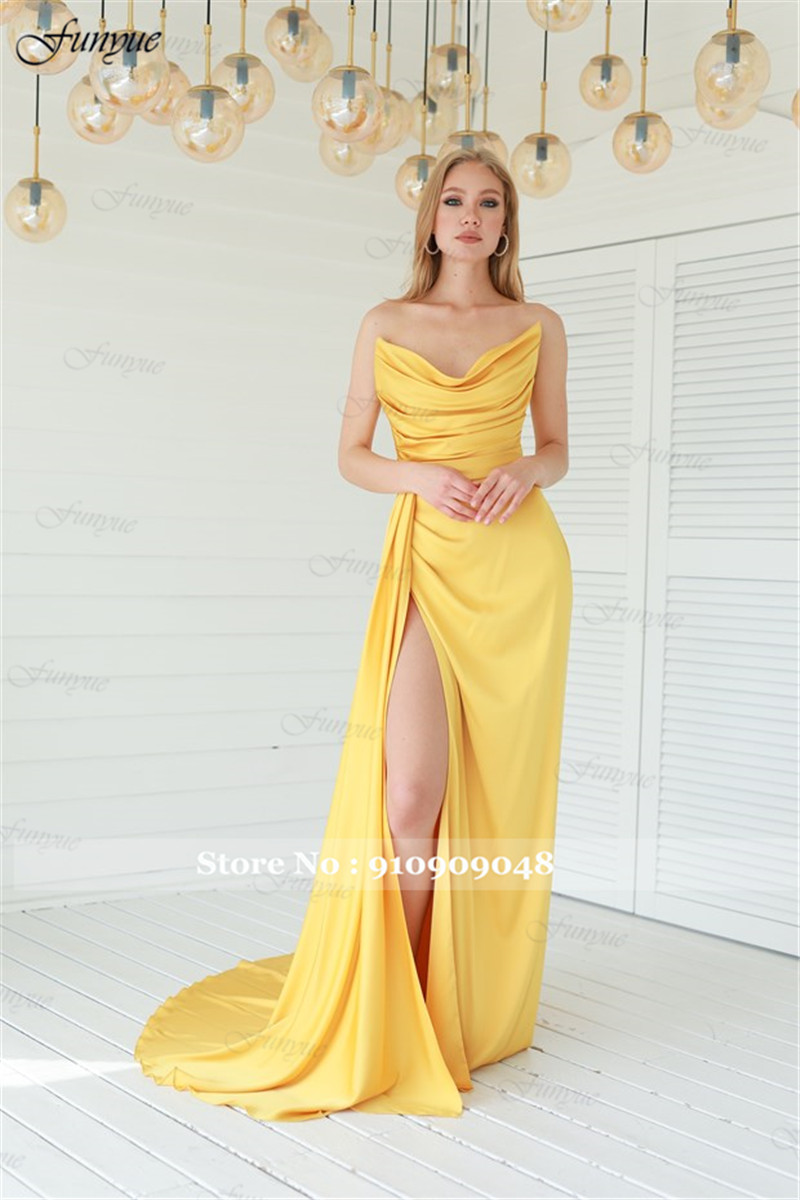 우아한 오프 숄더 이브닝 드레스, 2025 섹시한 하이 - Elegant Satin Evening Gown Split 리뷰 및 가격