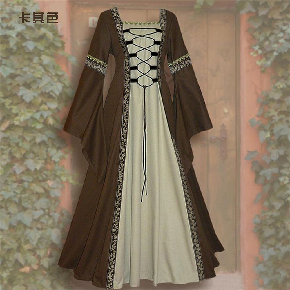 벨 슬리브 긴팔 A라인 섹시 드레스, 패치워크 장식의  - Dresses 리뷰 및 가격