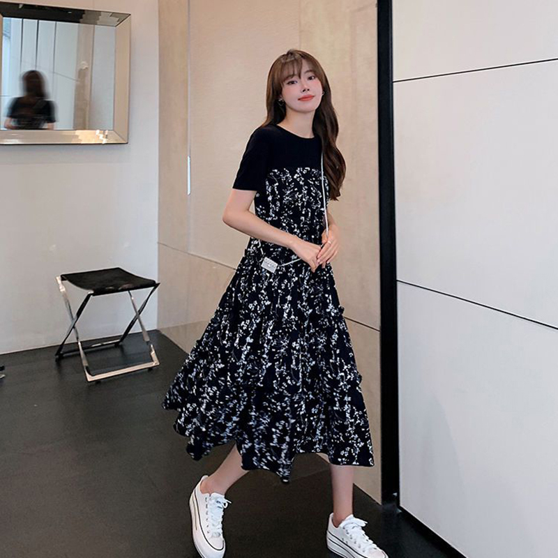 여성 티셔츠 가짜 두 Pcs 한국 스타일 여름 드레스  - Korean Style A Line Shirt Dress 리뷰 및 가격