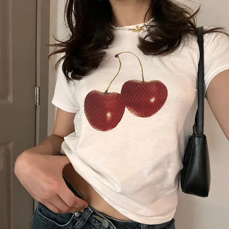 에스테틱 여름 베이비 티셔츠 스트릿웨어 고스 하라주쿠  - Y2K Graphic Baby Tee Crop 리뷰 및 가격