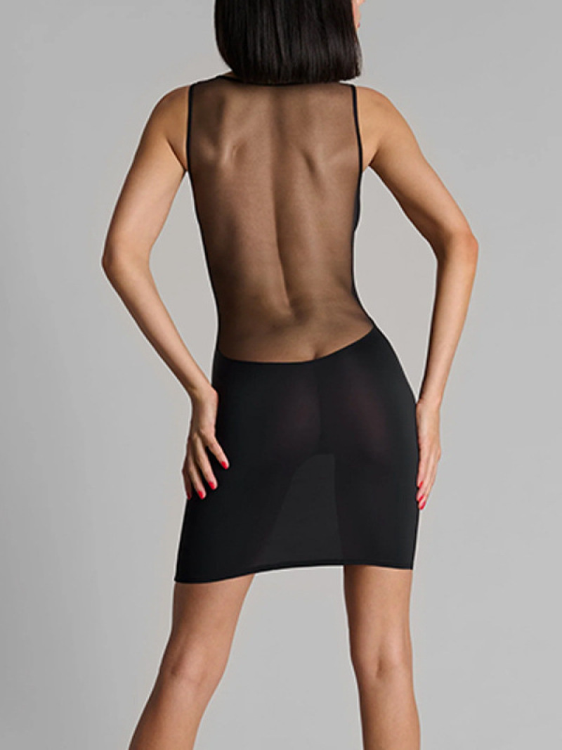 시스루 메쉬 디자인 딥 V 바디콘 드레스 여성용 블랙  - Sexy Mesh Sheer Bodycon Dress 리뷰 및 가격