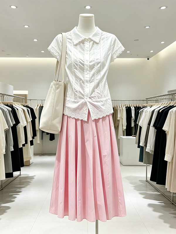 우아한 플러스 사이즈 여성 여름 셔츠와 A라인 스커트  - Korean Style A Line Shirt Dress 리뷰 및 가격