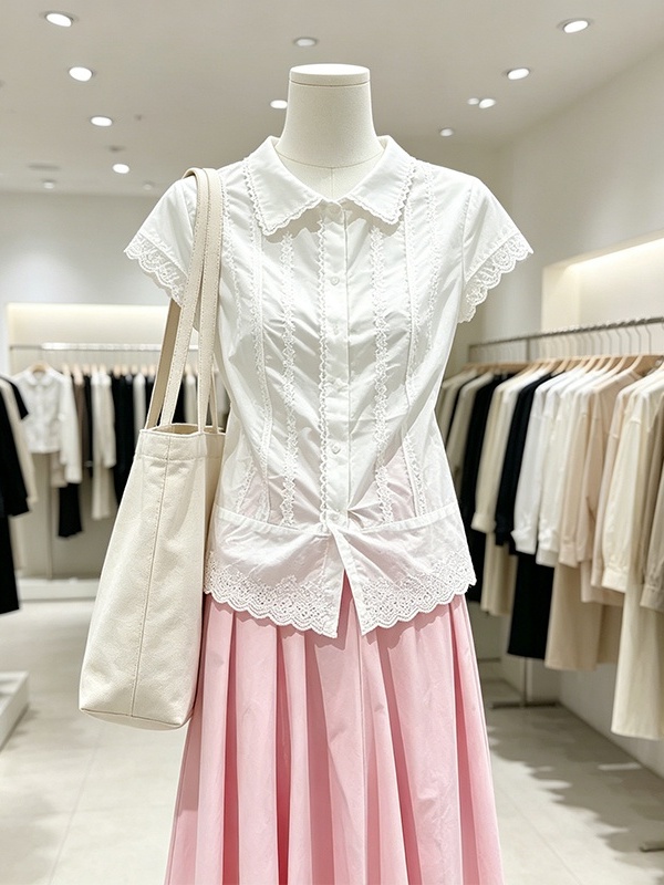 우아한 플러스 사이즈 여성 여름 셔츠와 A라인 스커트  - Korean Style A Line Shirt Dress 리뷰 및 가격