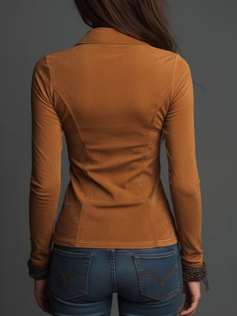 여성용 슬림핏 라펠 셔츠, 멀티 컬러 지퍼 클로저, 카 - Blouses 리뷰 및 가격