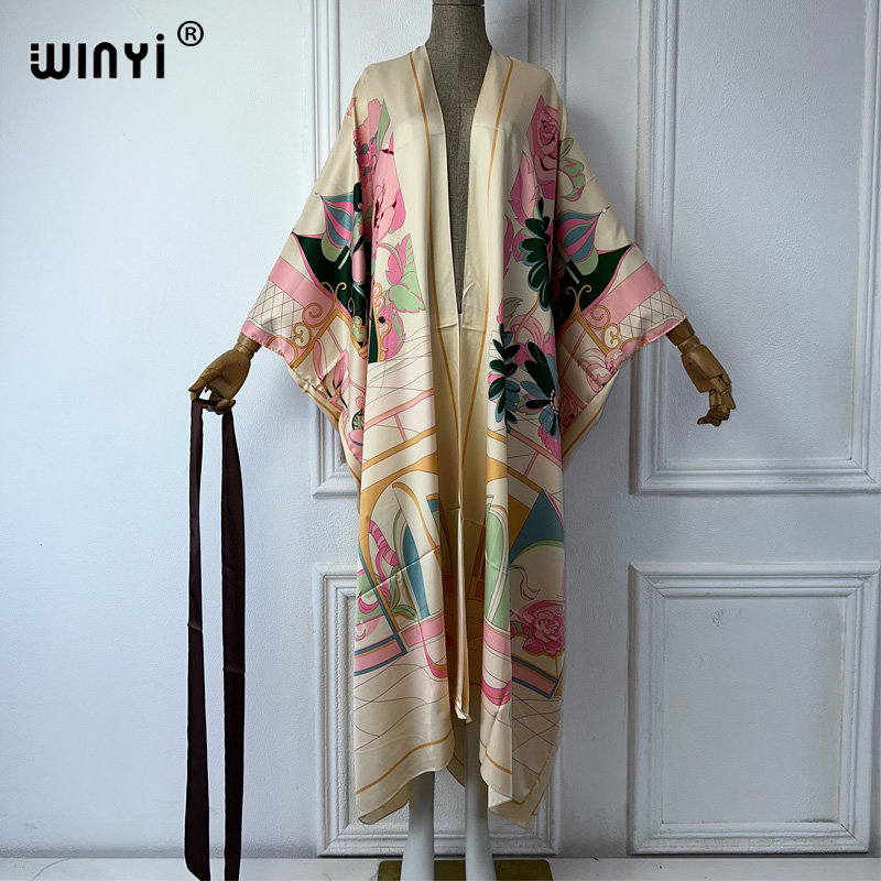WINYI 여름 프린트 중동 키모노 비치 커버업 드레스 - Boho Summer Beach Maxi Dress 리뷰 및 가격