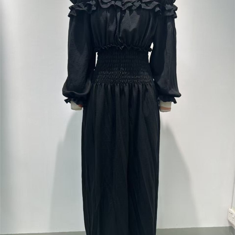 여성 오프숄더 러플 맥시 드레스 롱 랜턴 소매 스모크  - Off Shoulder Puff Sleeve Sundress 리뷰 및 가격
