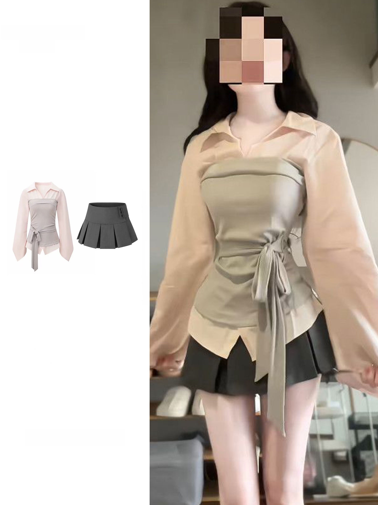 여성 플러스 사이즈 한국 스타일 패치워크 컬러 블록 셔 - Korean Style A Line Shirt Dress 리뷰 및 가격