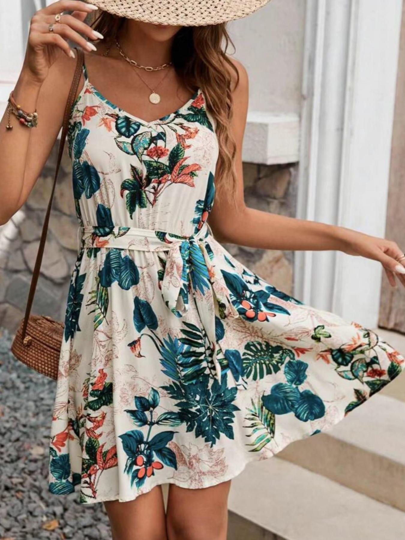 보헤미안 스타일 여성용 벨트 드레스, 휴가 및 야외 활 - French Vintage Floral Midi Dress 리뷰 및 가격