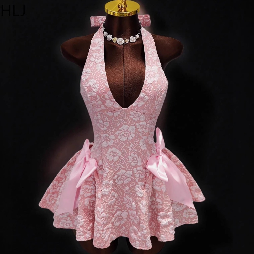 HLJ Y2K 섹시한 자카드 패치 워크 바디콘 드레스  - Y2K Backless Halter Mini Dress 리뷰 및 가격