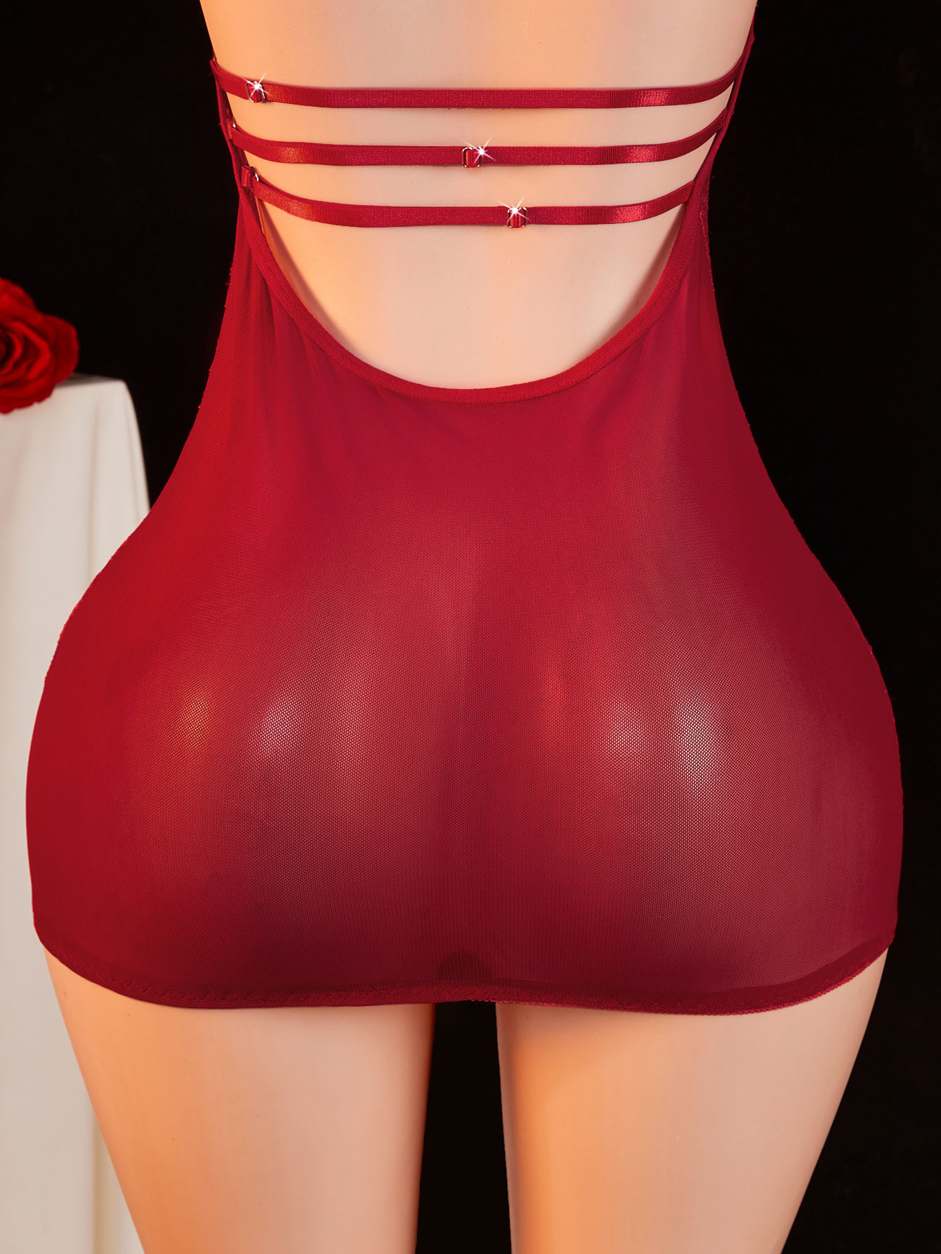 시스루 레이스 베이비돌 여성용 홀터 딥 V 플런지 메쉬 - Sexy Mesh Sheer Bodycon Dress 리뷰 및 가격