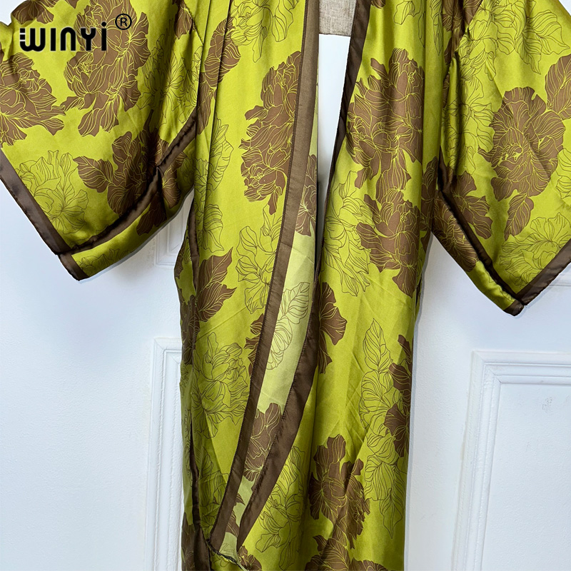 WINYI 아프리카 보호 프린트 기모노 롱 드레스, 여 - Boho Summer Beach Maxi Dress 리뷰 및 가격