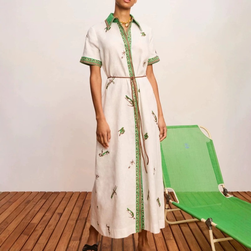 2026년 가을 신상 여성용 린넨 플로럴 프린트 맥시  - Casual Loose Linen Shirt Dress 리뷰 및 가격