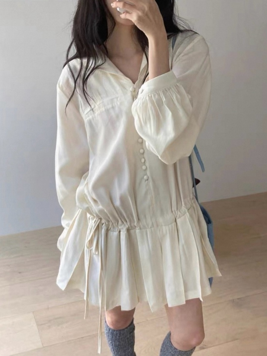 슬리밍 긴팔 셔츠 드레스 여성용 시크한 개성 신선한 주 - Korean Style A Line Shirt Dress 리뷰 및 가격