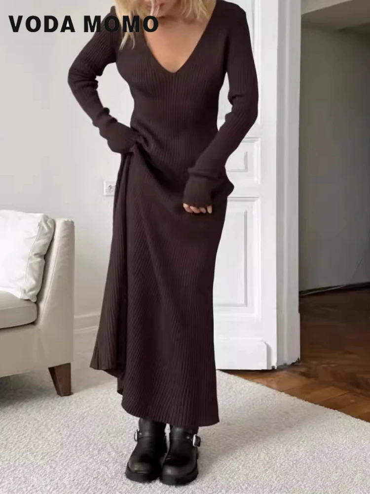 긴 소매 다목적 Bodycon 맥시 드레스 레트로 오피 - Bodycon Long Sleeve Ribbed Dress 리뷰 및 가격